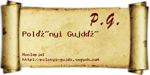 Polónyi Gujdó névjegykártya